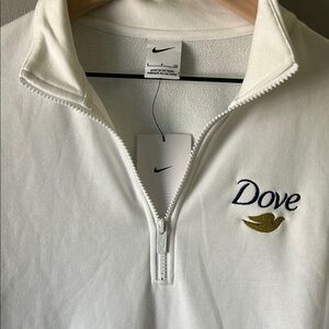 Nike White Zip Pullover with Dove Logo